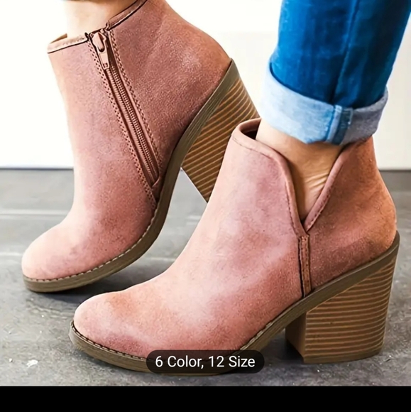 **New, NEVER WORN**Casual grayish pink booties - Picture 2 of 2